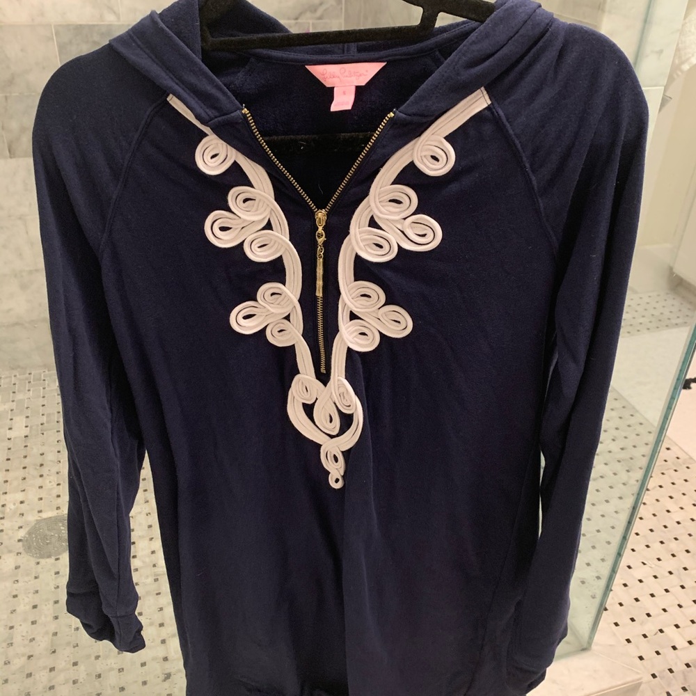 Lilly Pulitzer skipper popover dress small navy